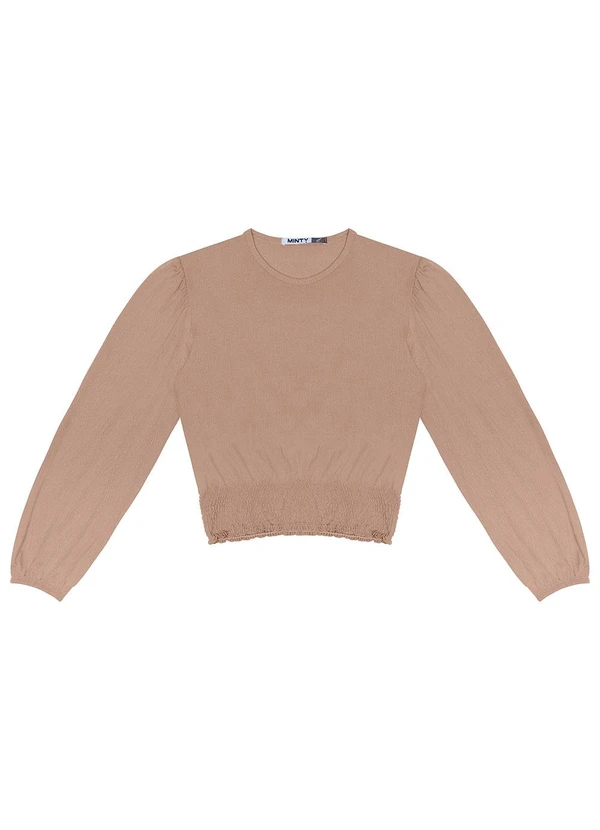 Minty - Blusão Juvenil Feminino Manga Longa Marrom