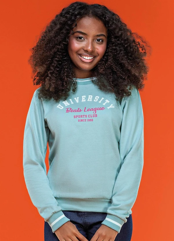 Elian - Blusão Juvenil Menina Moletom Beats Azul