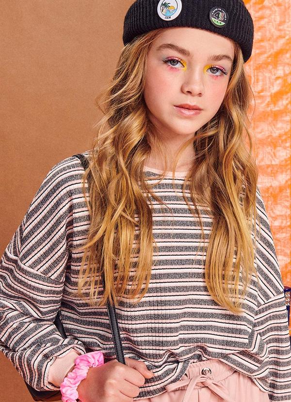 I Am - Blusão Listrado Rosa I Am