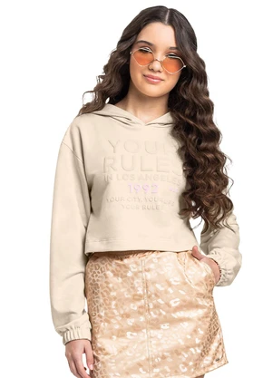 Gloss - Blusão Your Rules Juvenil Feminino Bege - GLOSS