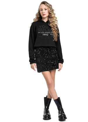 Gloss - Blusão Your Rules Juvenil Feminino Preto - GLOSS