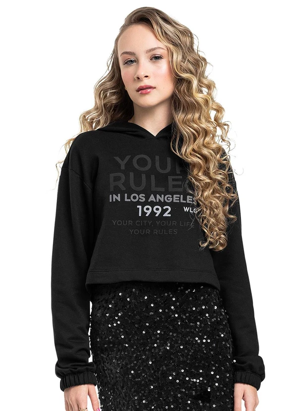 Gloss - Blusão Your Rules Juvenil Feminino Preto