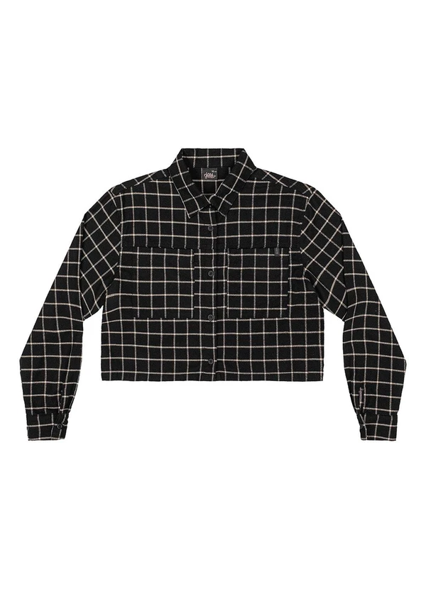 Gloss - Camisa Cropped Juvenil Xadrez Preto 3