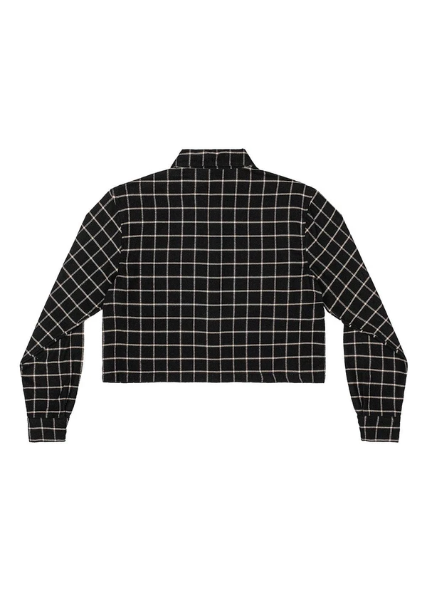 Gloss - Camisa Cropped Juvenil Xadrez Preto 4