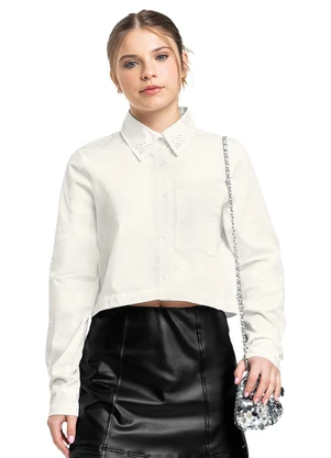 Gloss - Camisa Juvenil em Tricoline Branco - GLOSS