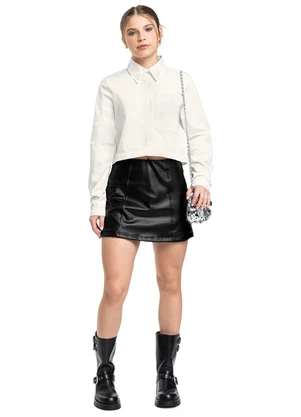 Gloss - Camisa Juvenil em Tricoline Branco - GLOSS
