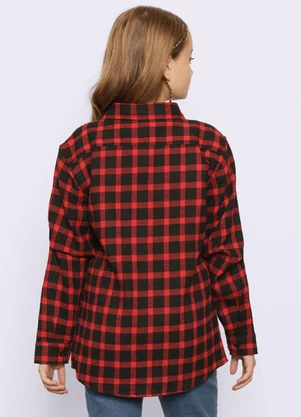 Torra - Camisa Juvenil Manga Longa Xadrez Vermelha - TORRA