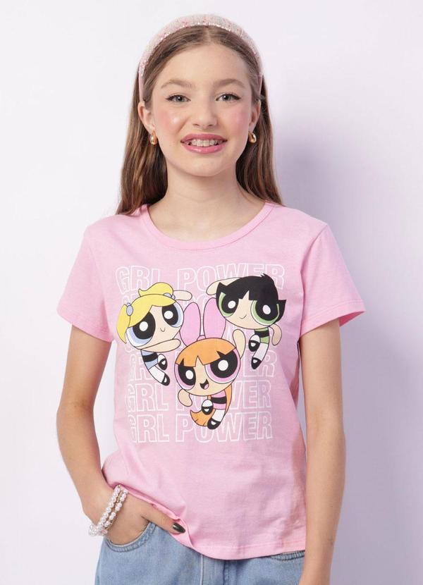 Torra - Camiseta Juvenil as Meninas Superpoderosas Rosa