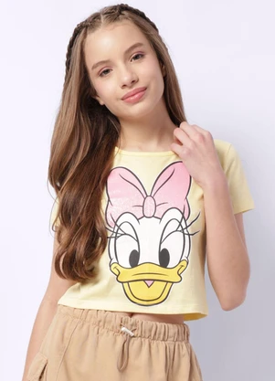 Torra - Camiseta Juvenil Cropped Amarela - TORRA