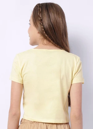 Torra - Camiseta Juvenil Cropped Amarela - TORRA