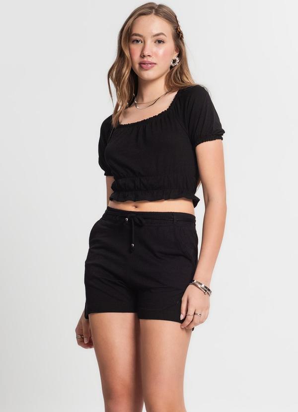Minty - Conjunto Juvenil Feminino Blusa com Shorts Preto