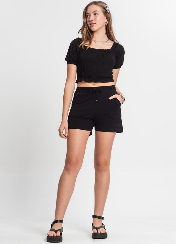 Minty - Conjunto Juvenil Feminino Blusa com Shorts Preto 3