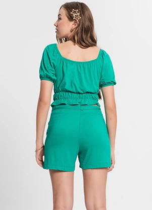 Minty - Conjunto Juvenil Feminino Blusa com Shorts Verde - MINTY
