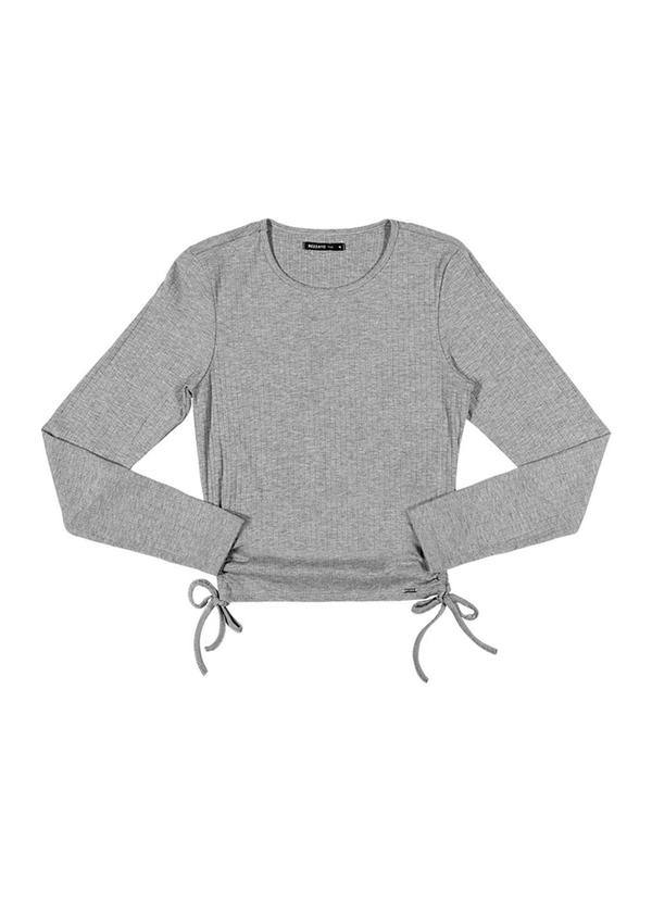 Rezzato - Cropped Ajustável Canelado Feminino Cinza 4