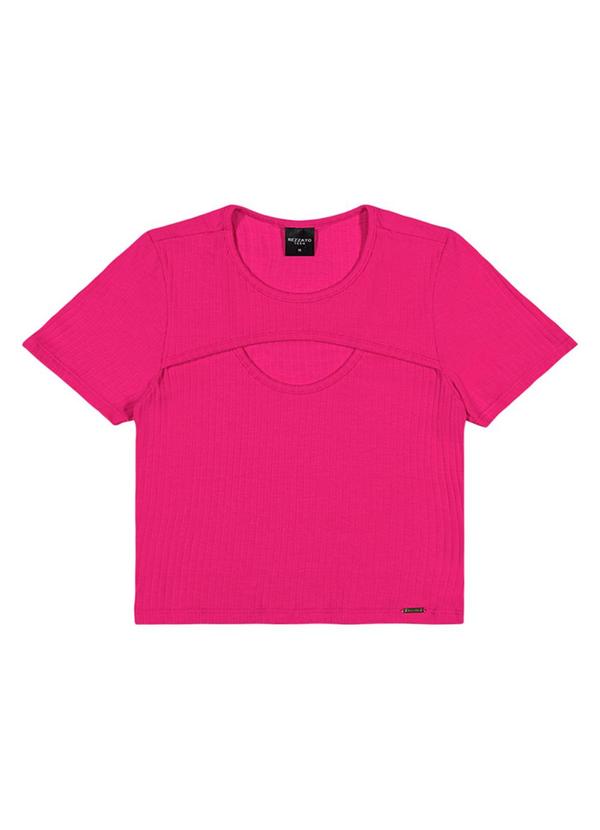 Rezzato - Cropped com Recorte Feminino Rosa