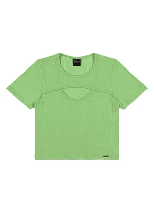 Outlet - Cropped com Recorte Feminino Verde - OUTLET