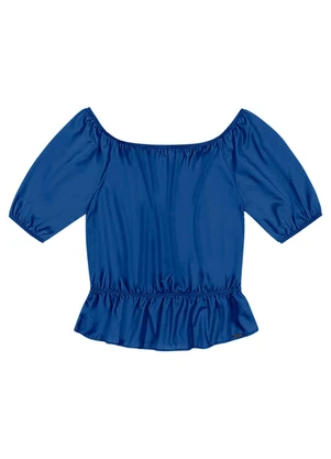 Outlet - Cropped Viscose Feminino Azul - OUTLET