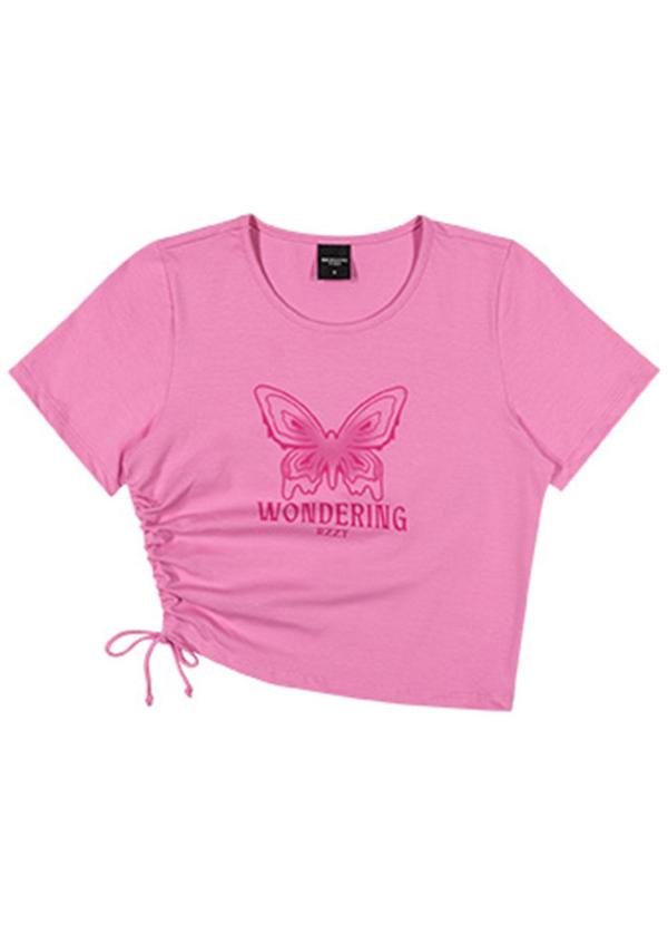 Rezzato - Cropped Wondering Teen Feminino Rosa 