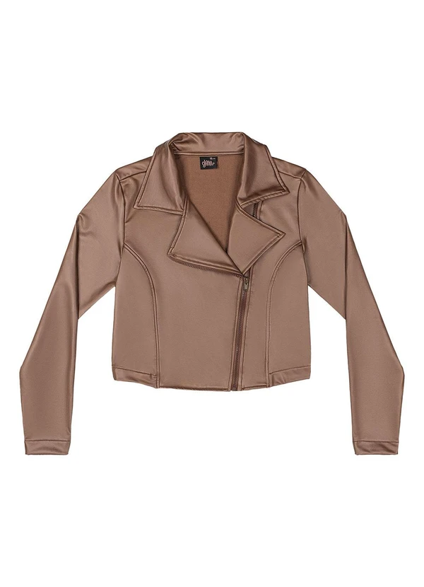 Gloss - Jaqueta Biker em Malha Cirrê Marrom 3
