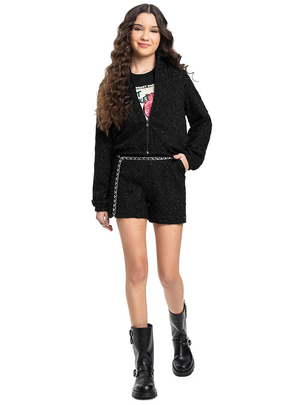 Gloss - Jaqueta Bomber Juvenil Poliéster Preto 2