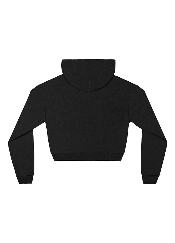 Gloss - Jaqueta Cropped Juvenil em Moletom Preto 2
