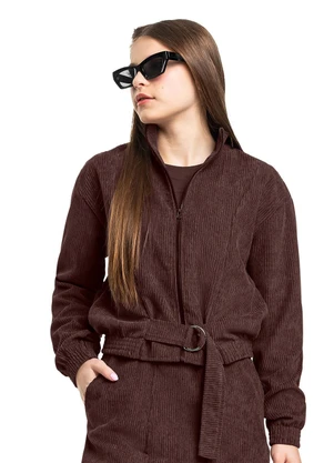 Gloss - Jaqueta Juvenil Veludo Cotelê Marrom - GLOSS