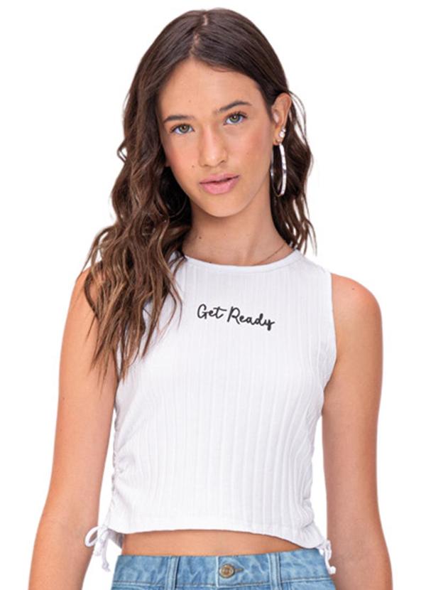 Amora - Regata Boxy Teen Menina Branco