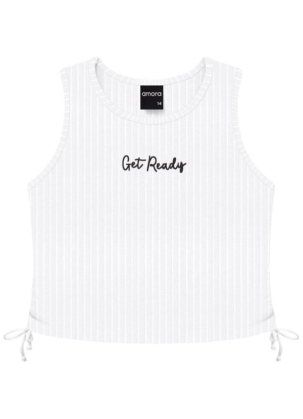 Amora - Regata Boxy Teen Menina Branco 3