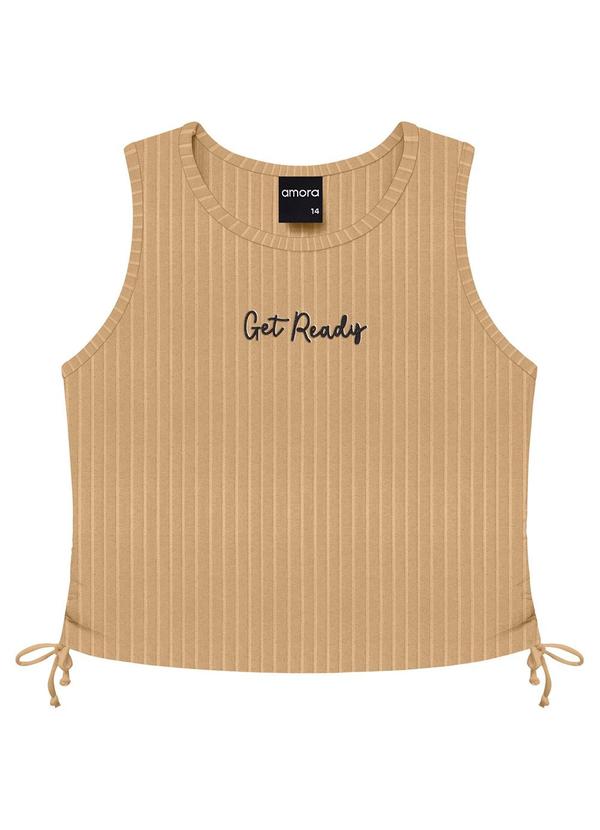 Amora - Regata Boxy Teen Menina Marrom