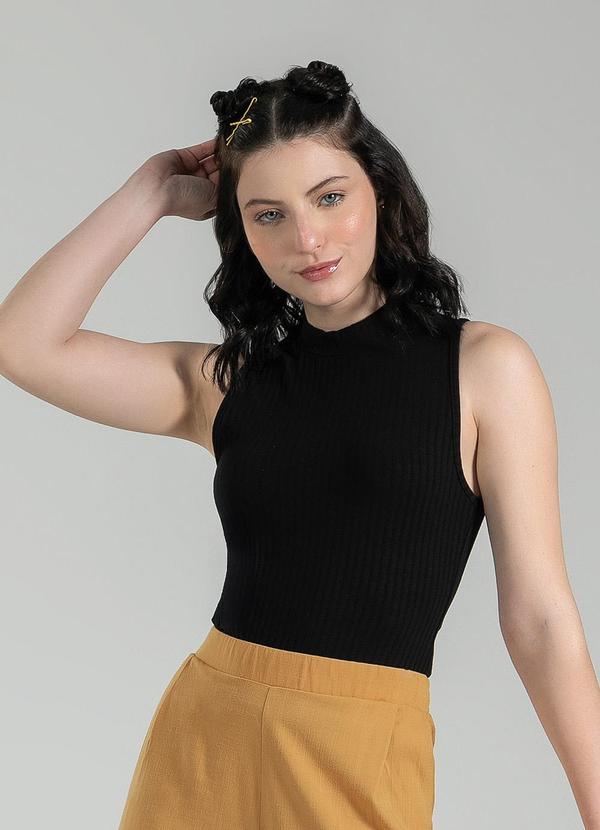 Cativa Teen - Regata Canelada Preto