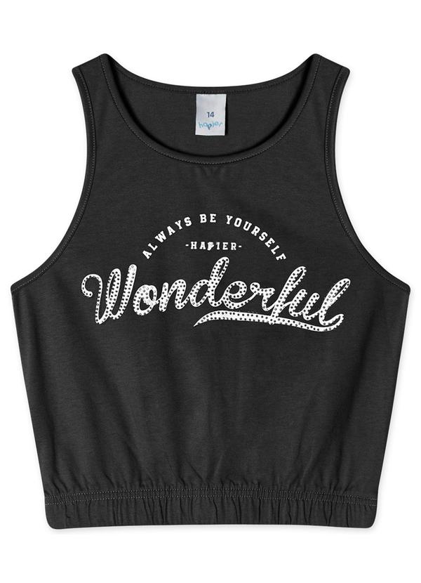 Hapier - Regata Cropped Juvenil Feminino Preto