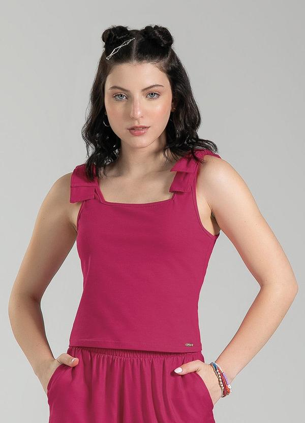 Cativa Teen - Regata Decote Quadrado em Cotton Pink