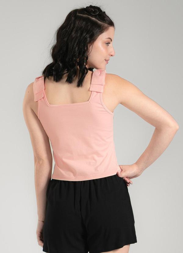Cativa Teen - Regata Decote Quadrado em Cotton Rosa Claro 2