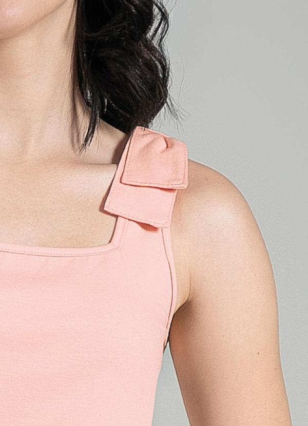 Cativa Teen - Regata Decote Quadrado em Cotton Rosa Claro 3