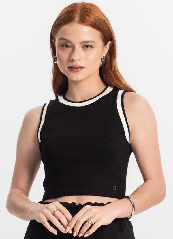 Minty - Regata Infantil Feminina em Ribana Preto