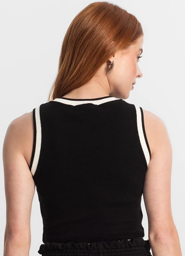 Minty - Regata Infantil Feminina em Ribana Preto 2