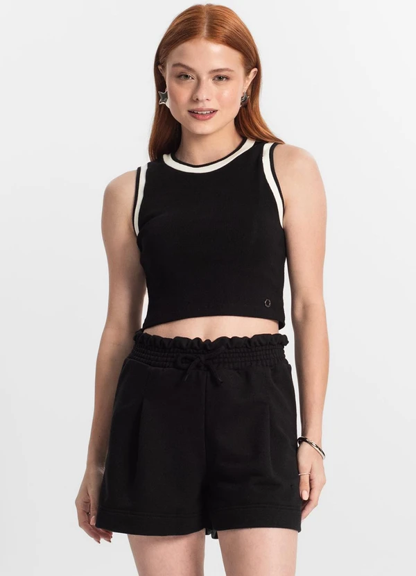 Minty - Regata Infantil Feminina em Ribana Preto 3