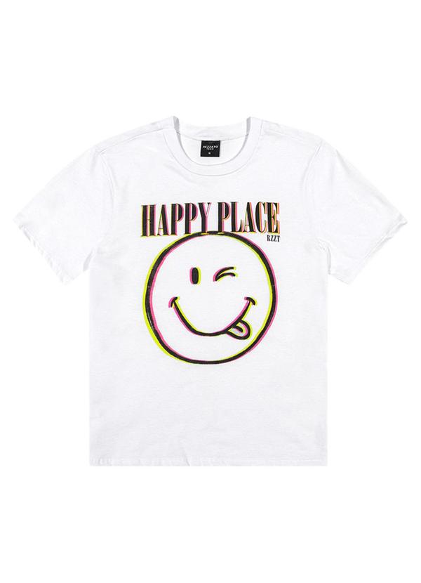 Rezzato - T-Shirt Happy Place Feminino Branco