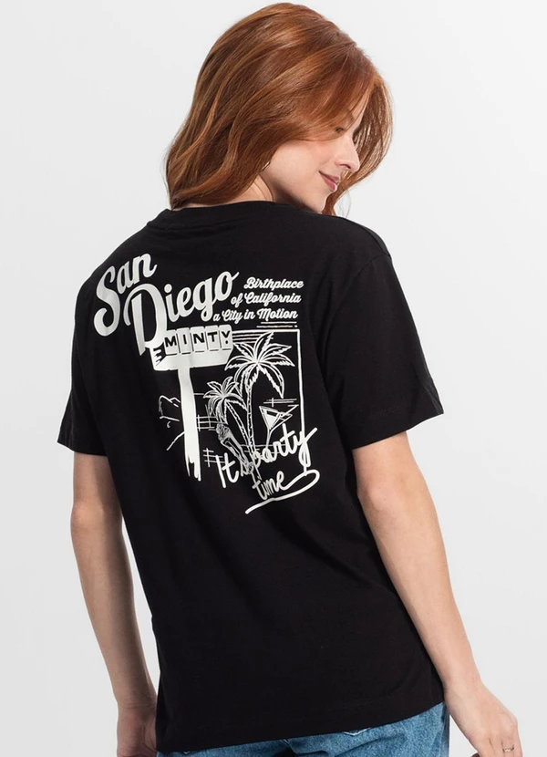 Minty - T-Shirt Juvenil Feminina Preto 2