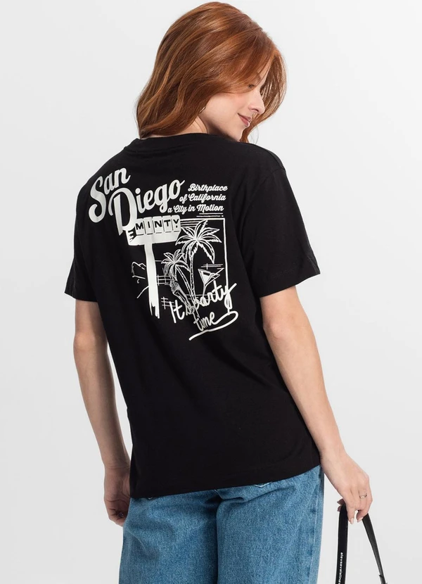 Minty - T-Shirt Juvenil Feminina Preto 4