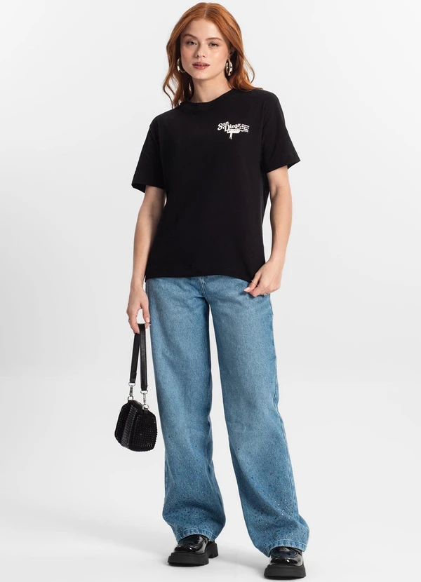 Minty - T-Shirt Juvenil Feminina Preto 5