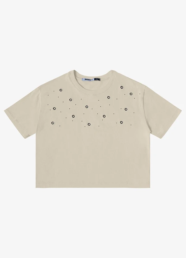Minty - T- Shirt Meia Malha Feminina Bege 3