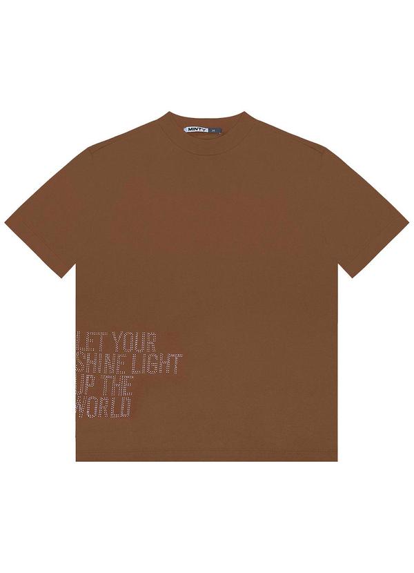 Minty - T- Shirts Juvenil Feminina Gola Alta Marrom