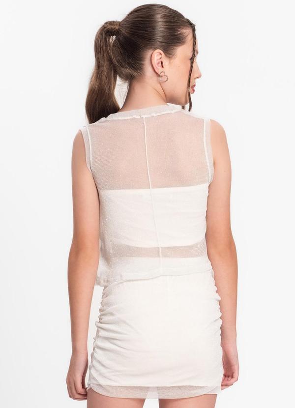 Minty - Top Juvenil Feminino com Sobreposição Bege 2