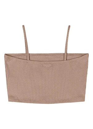 Gloss - Top Ribana Canelada Juvenil Marrom - GLOSS