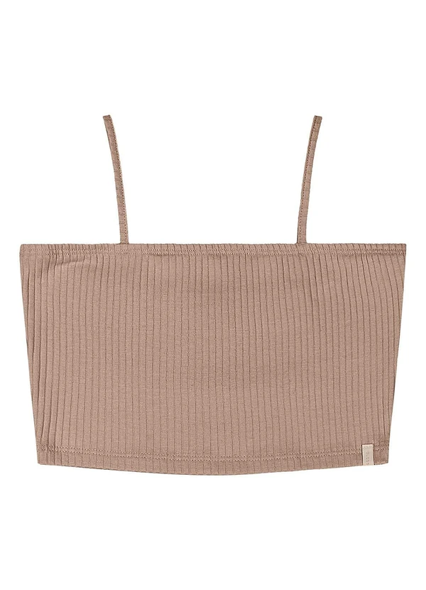 Gloss - Top Ribana Canelada Juvenil Marrom