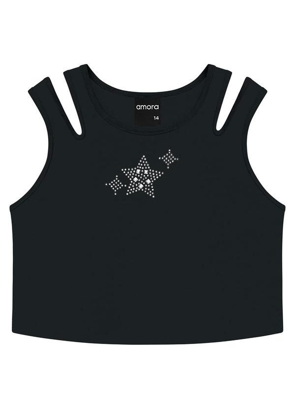 Amora - Top Teen Menina Preto