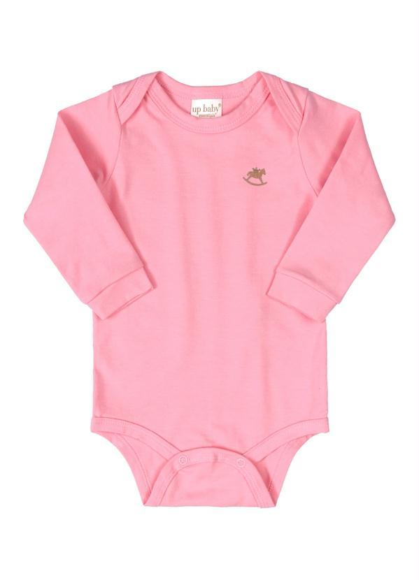 Up Baby - Body Básico Manga Longa Bebê Rosa