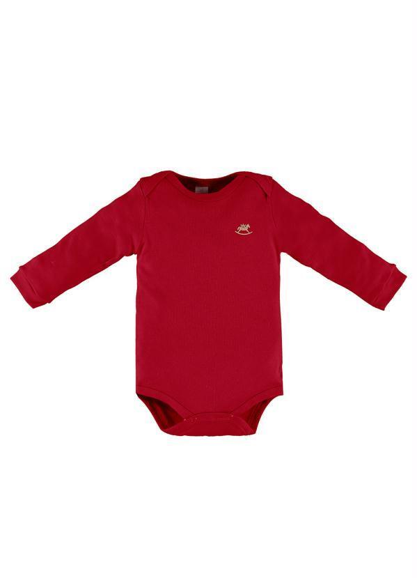 Up Baby - Body Básico Manga Longa Bebê Vermelho