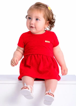 Duduka - Body Bebê com Saia Sobreposta  Vermelho - DUDUKA